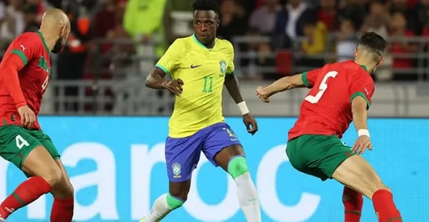 Brasil perdeu para o Marrocos em 2023, mas ganhou na Copa de 1998 - Foto: AFP/Reprodução